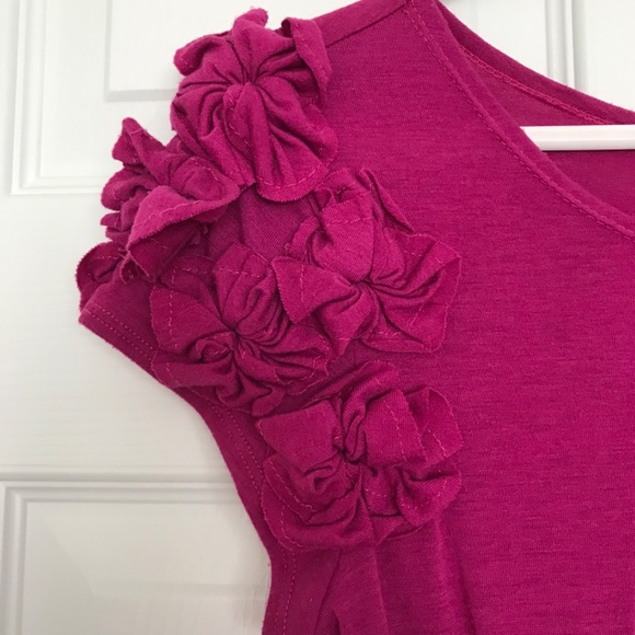 Cheetah Print Floral Shoulder Mini Dress Women's XS/S Girls 14 Pink With Belt - Picture 3 of 8